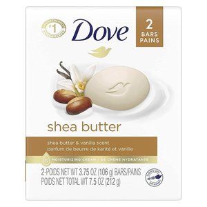 Dove Beauty Bar Soap Purely Pampering Shea Butter  3.75 oz - 2 bars